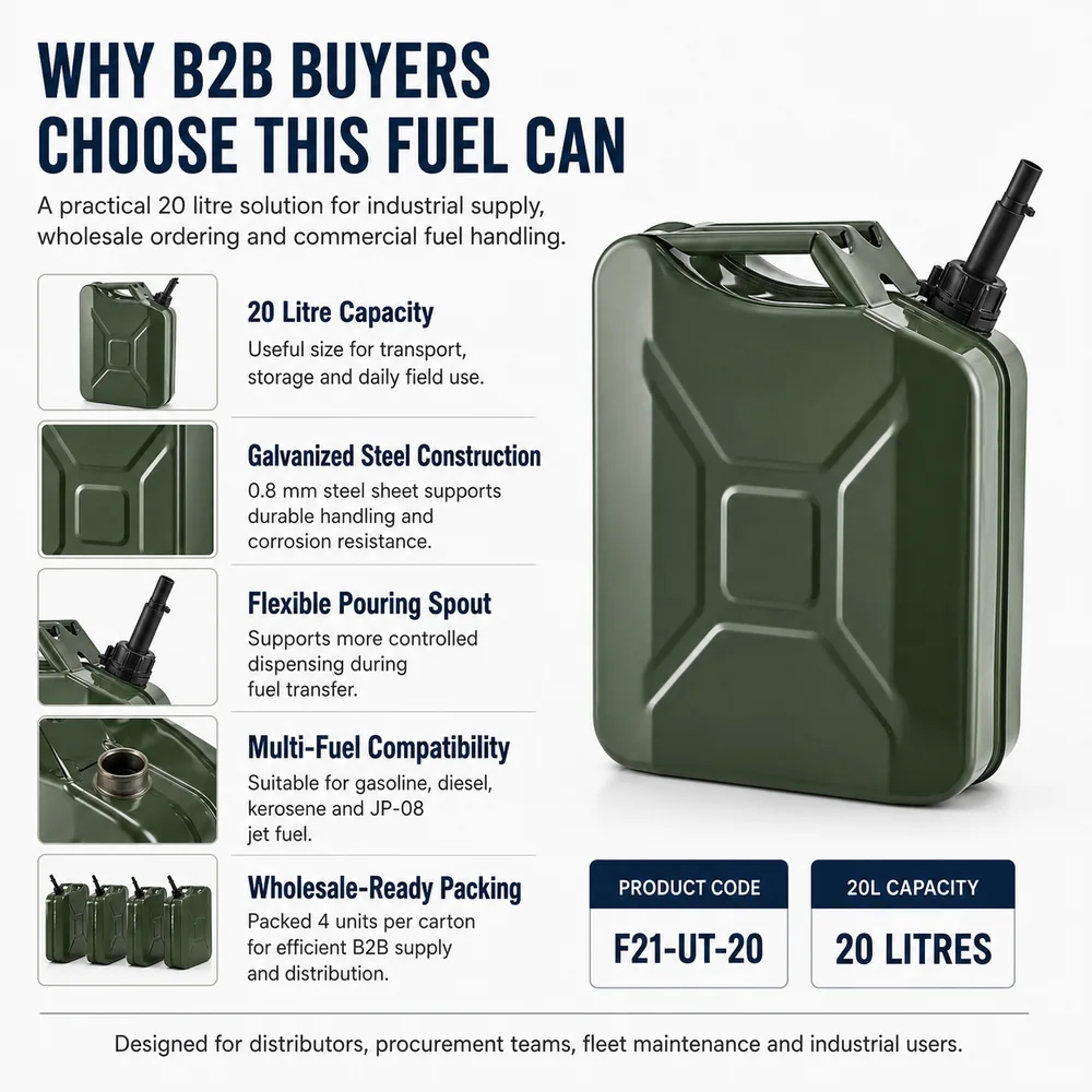 20L Steel Fuel Tank with Spout — view 8