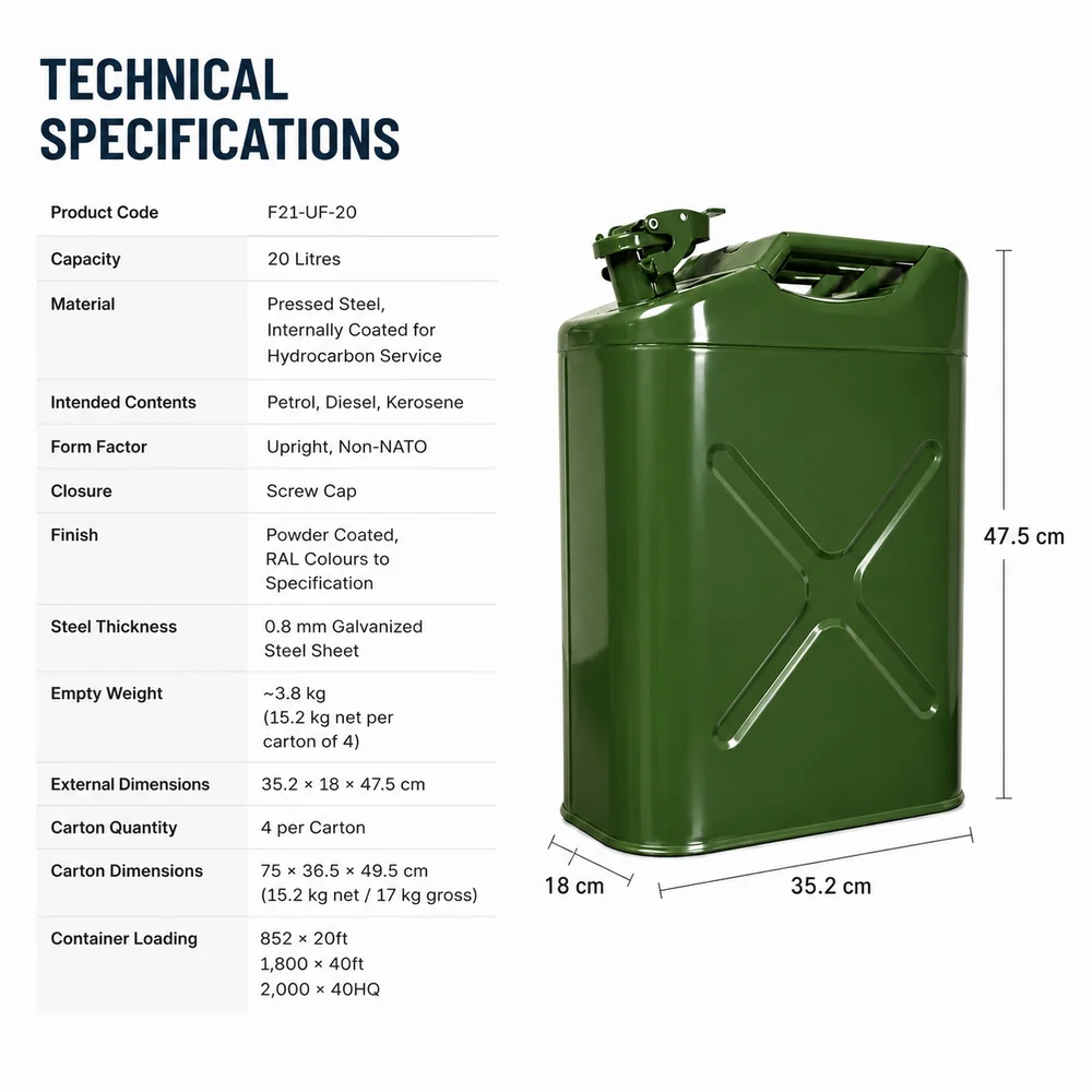20L Upright Steel Fuel Tank — view 5