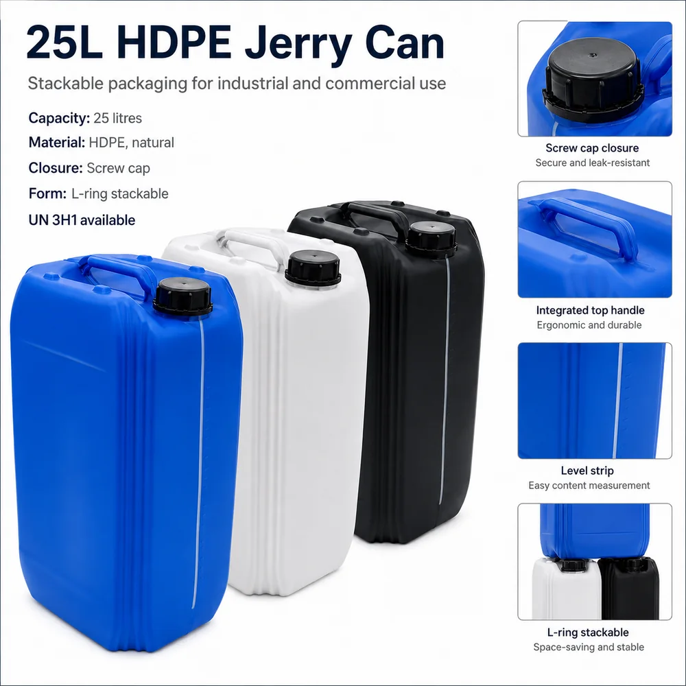 25L Stackable Plastic Jerrycan — view 2