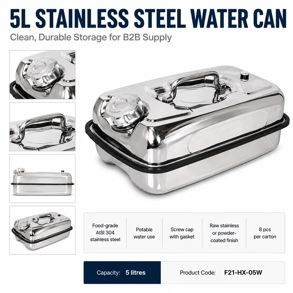5L Stainless Steel Water Can — view 2