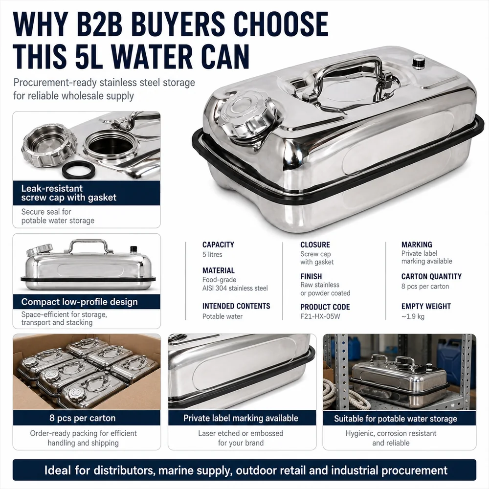 5L Stainless Steel Water Can — view 8