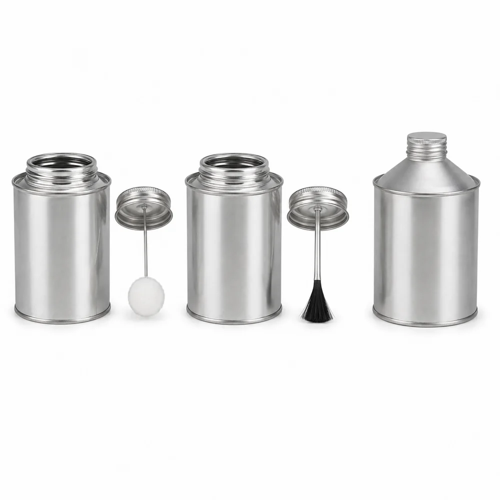 Dauber, Brush-in-Cap & Cone Top Tin Cans — view 5