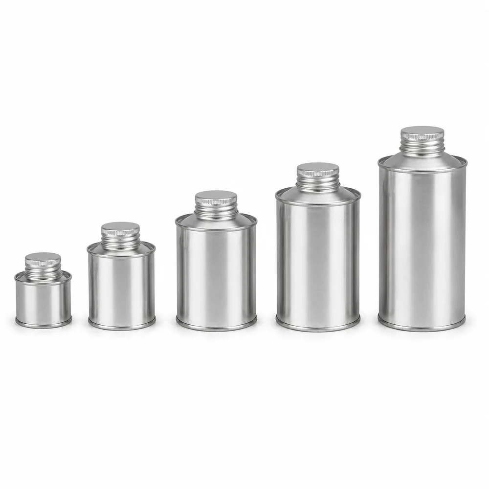 Dauber, Brush-in-Cap & Cone Top Tin Cans — view 6