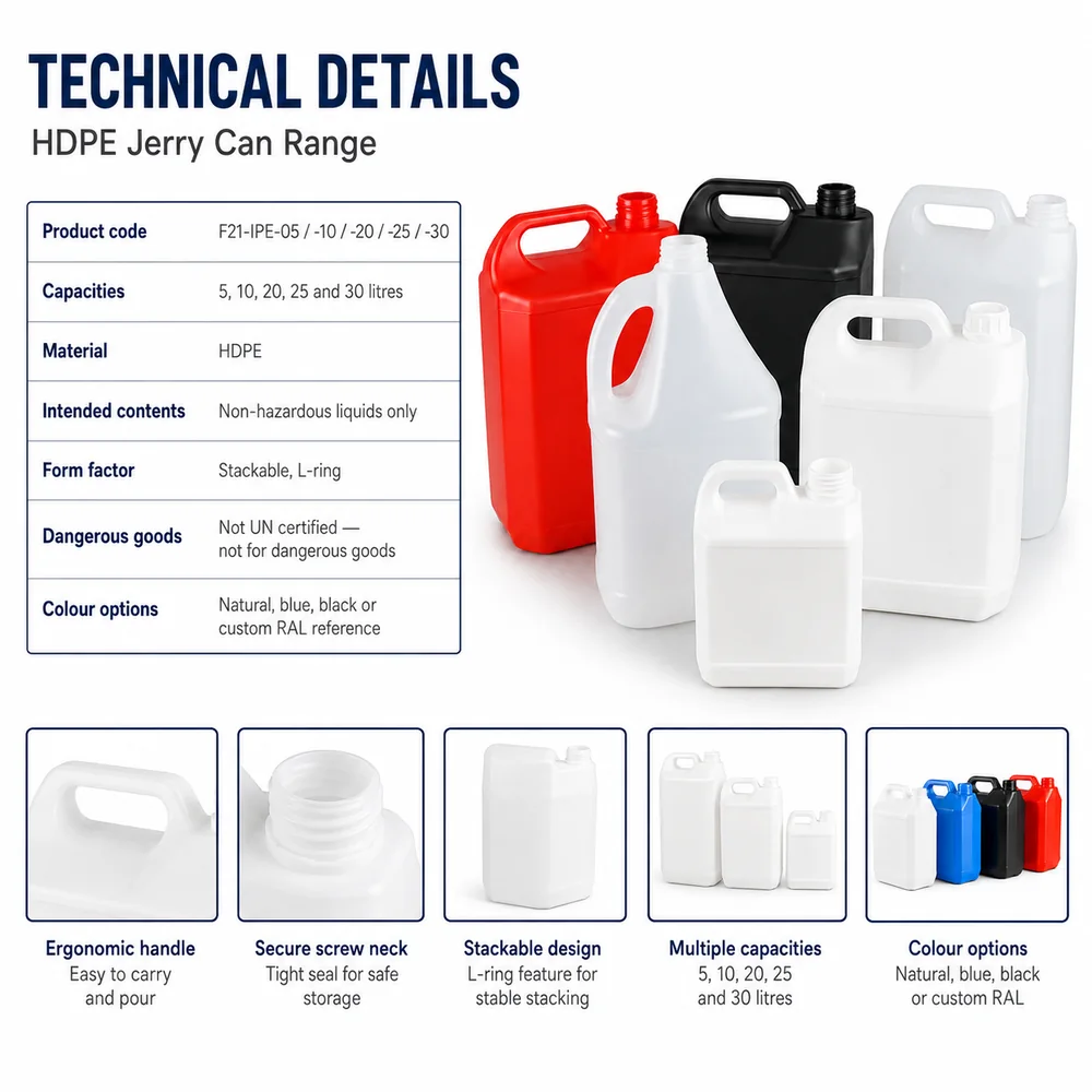 Economy HDPE Jerrycan — non-UN — view 5