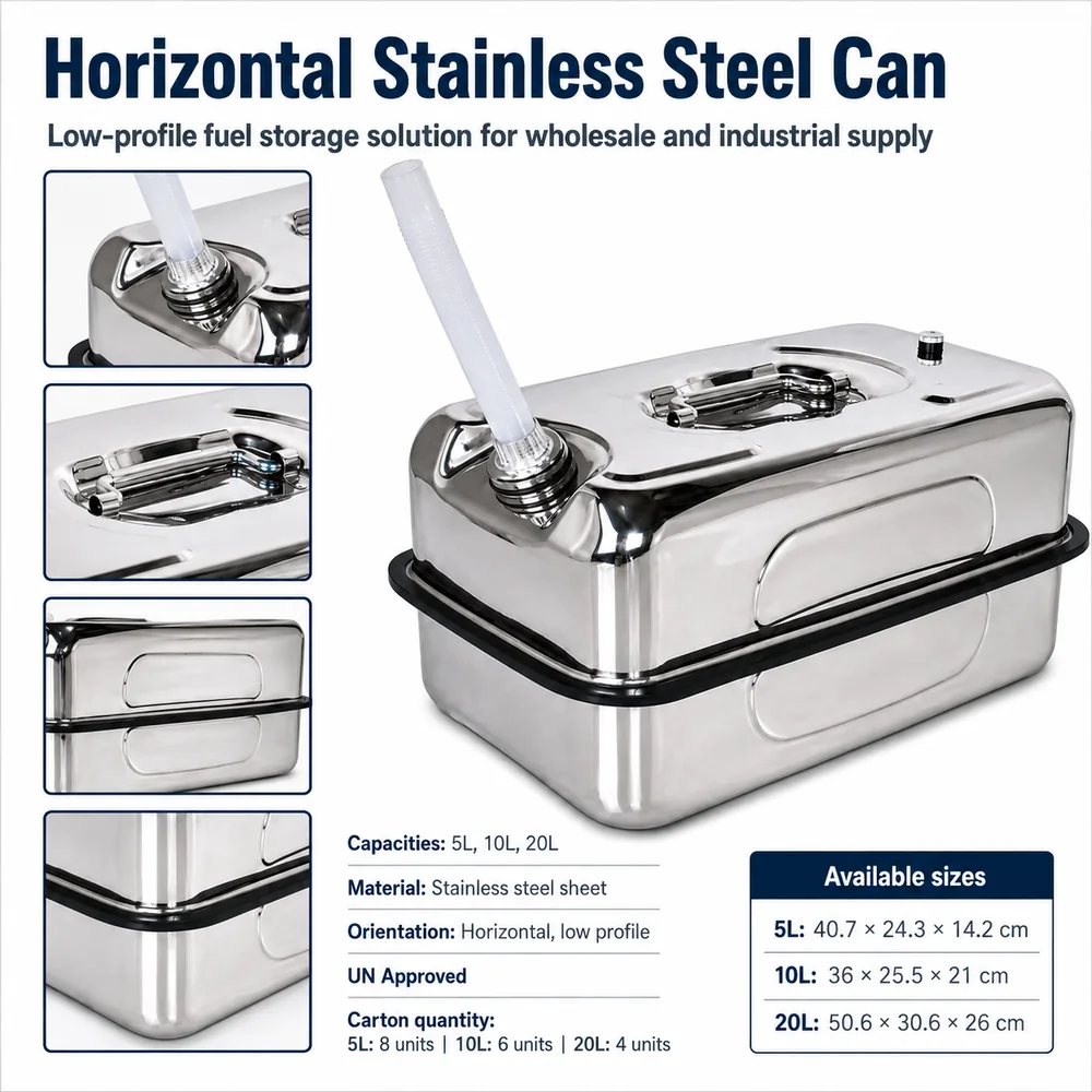 Horizontal Stainless Can — 5L / 10L / 20L — view 2