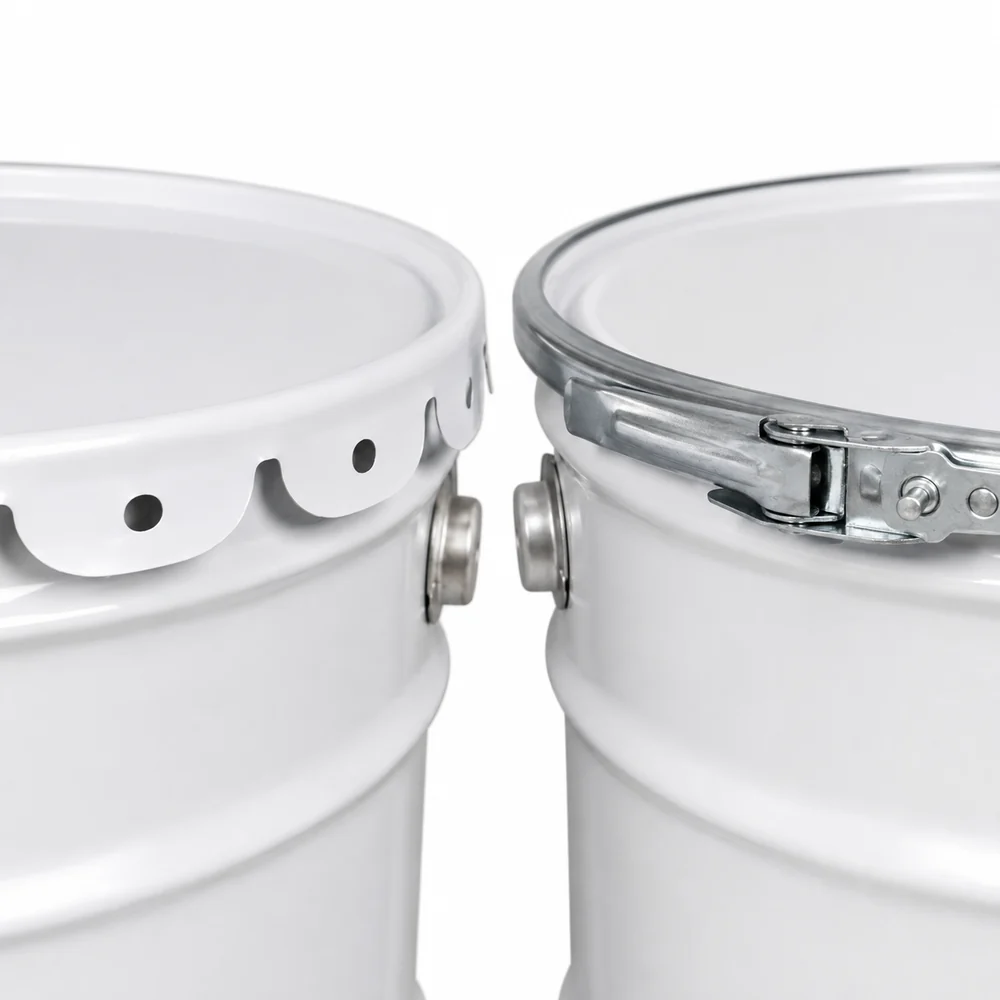 Metal Pail with Flower Lid or Lever Ring, 4L to 35L — view 4