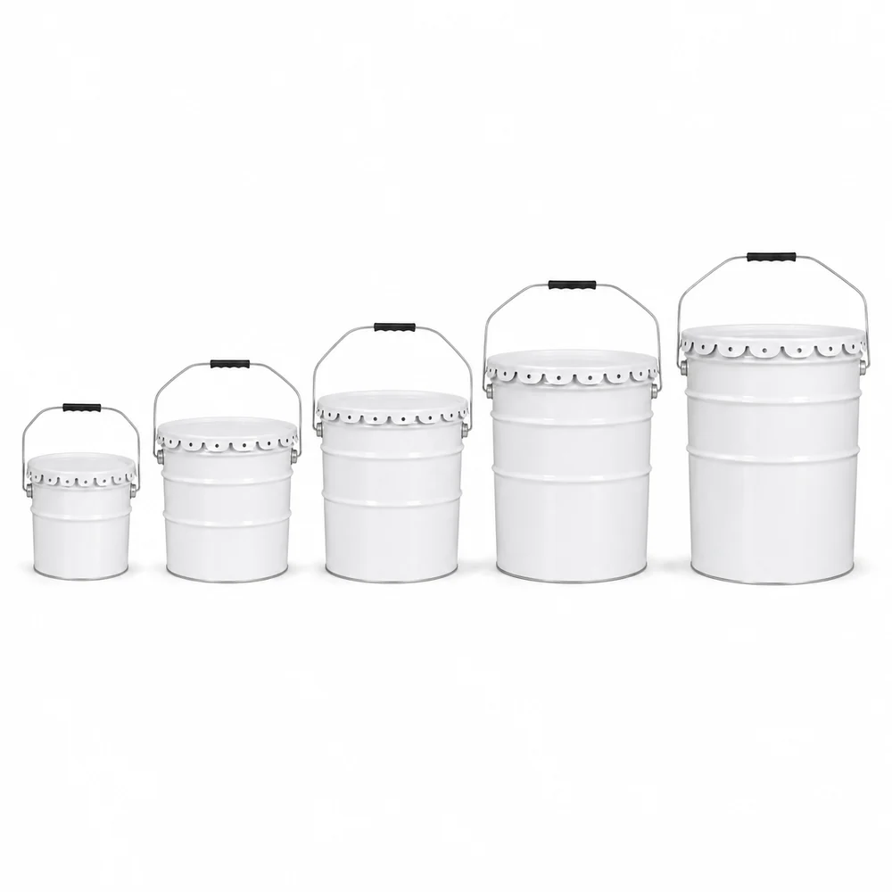 Metal Pail with Flower Lid or Lever Ring, 4L to 35L — view 5