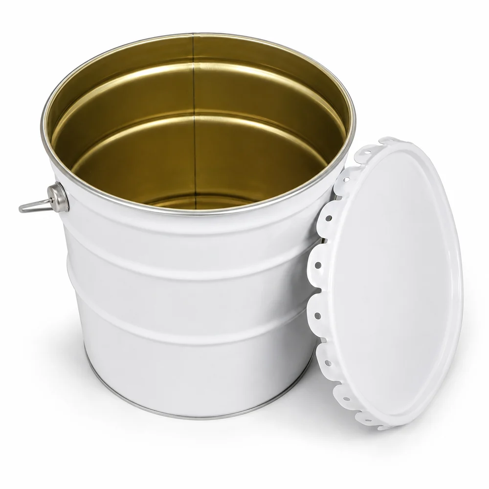 Metal Pail with Flower Lid or Lever Ring, 4L to 35L — view 6