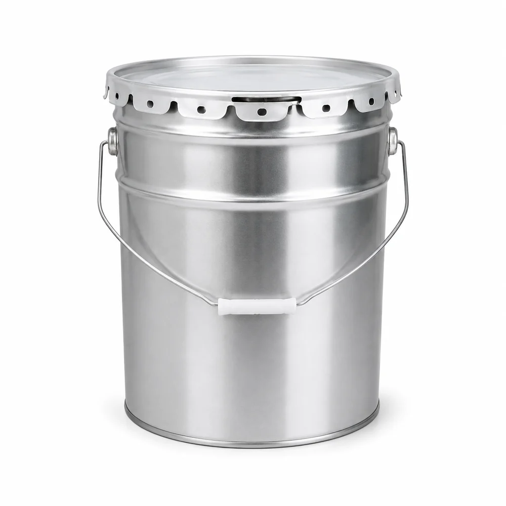 Metal Pail with Flower Lid or Lever Ring, 4L to 35L