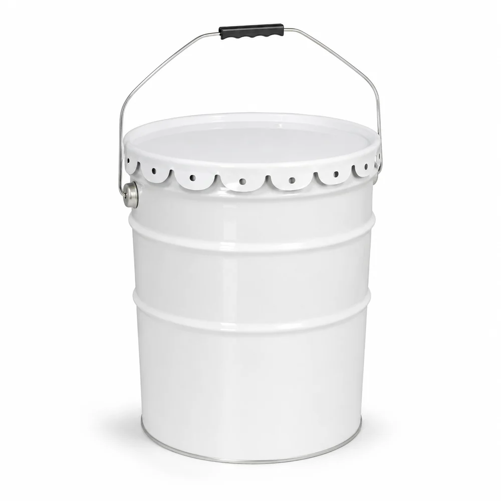 Metal Pail with Flower Lid or Lever Ring, 4L to 35L — view 2