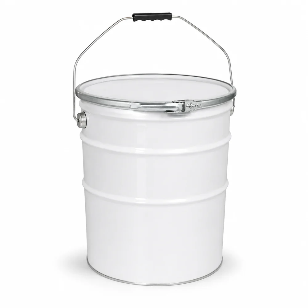 Metal Pail with Flower Lid or Lever Ring, 4L to 35L — view 3