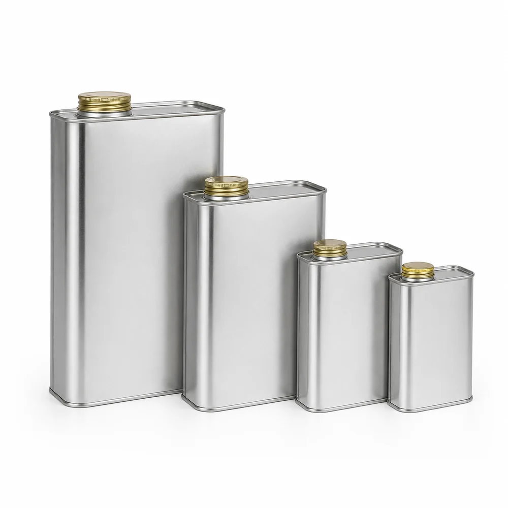 Square Metal Tin Can & Bucket, 250ml to 25L